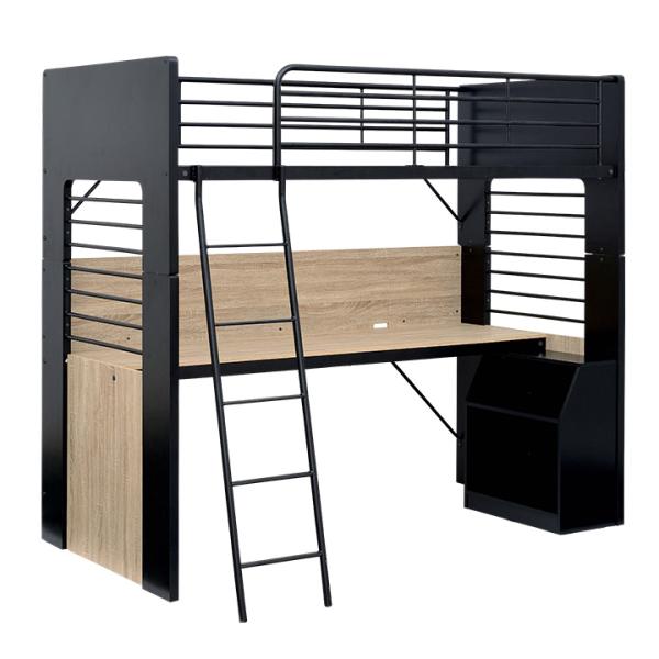 ※安全上の理由により、ロフトベッドとしてご使用の際は必ずデスクとラックを固定した状態でご使用いただきますようお願いいたします。※マットレスや寝具などは付属しておりません。※チェア、ライト等は別売りとなります。※こちらの商品はお客様組立となり...