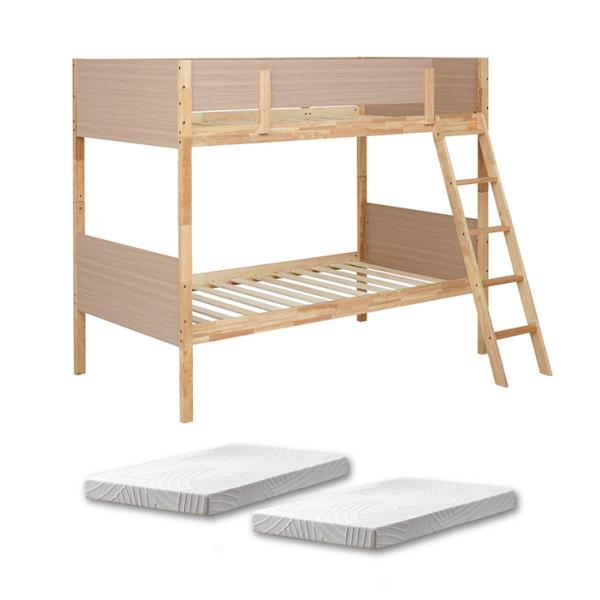 ※お客様組み立て商品です。※ベッド本体＋マットレス2枚セットの販売となります。※詳細は画像でご確認ください。■サイズベッド：約W201 x D104 x H164cm(60kg)マットレス：約W97 x D195 x H15cm(11kg)...