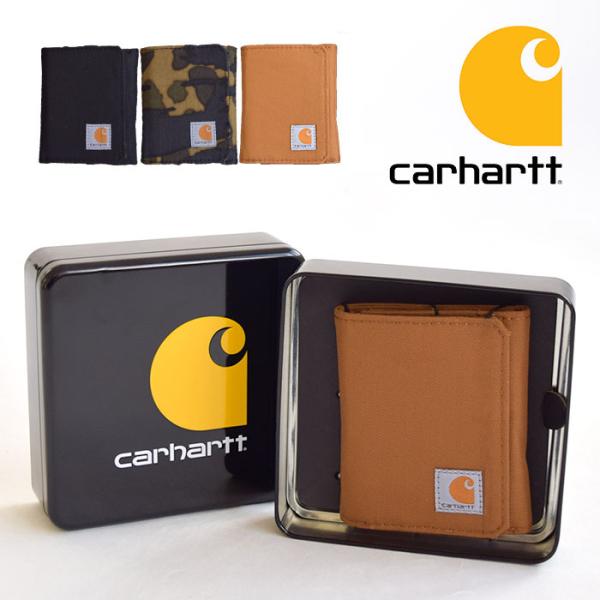 新品 カーハート 三つ折り財布 コーデュラ ダック 缶ケース付き 新品 カーハート 三つ折り財布 コーデュラ ダック 缶ケース付き