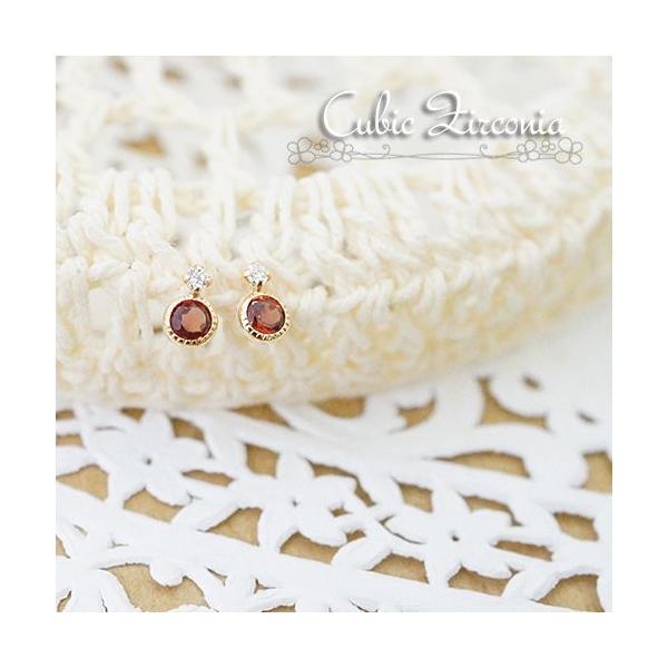 天然石ロードライトガーネットとキュービックジルコニアが輝く