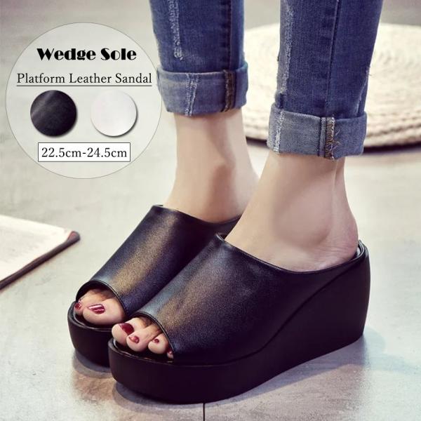 サンダル レディース 春夏秋 厚底 ウェッジソール ミュール