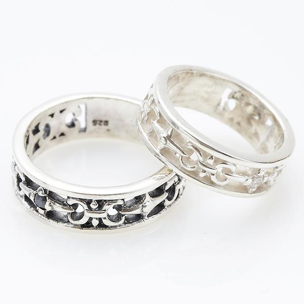 ペアリング 指輪 シルバー925 シルバーリング チェーン柄 アンカー