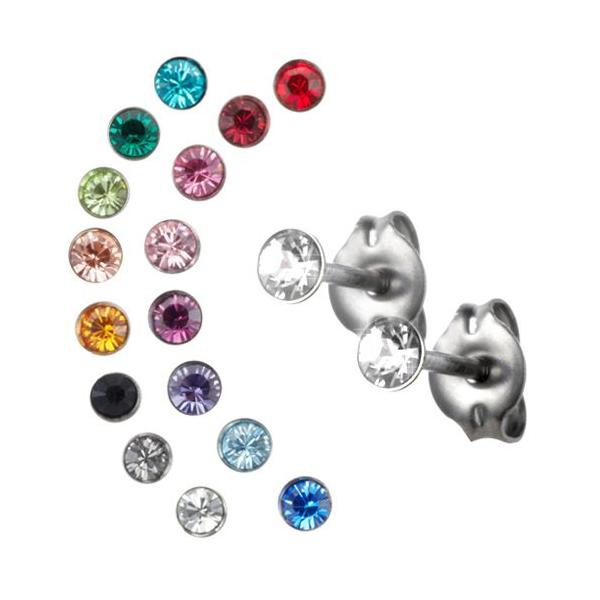 純チタンピアス スタッド ラインストーン 爆買