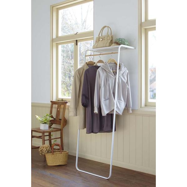 コートハンガーラック 立てかけ式なので壁を傷つけません シェルフ付きで帽子や