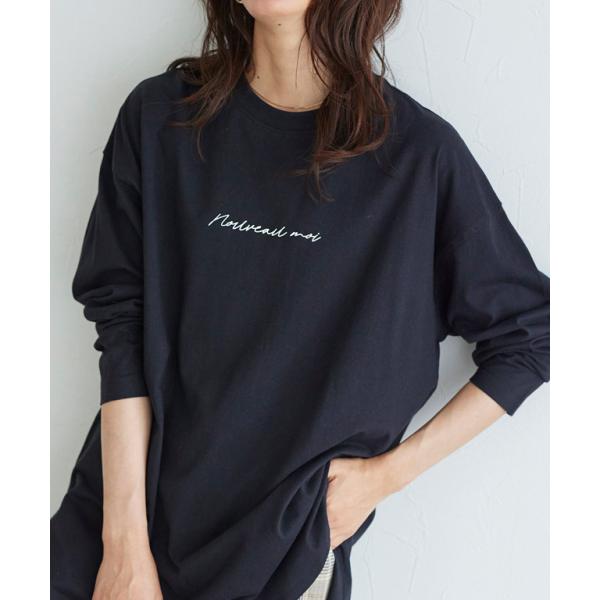 カットソー ロンT ロングTシャツ ロゴT 長袖 コットン 綿100 黒 白 秋 レディース MD n2002011185Pierrot(ピエロ) 通販 Yahoo!ショッピング