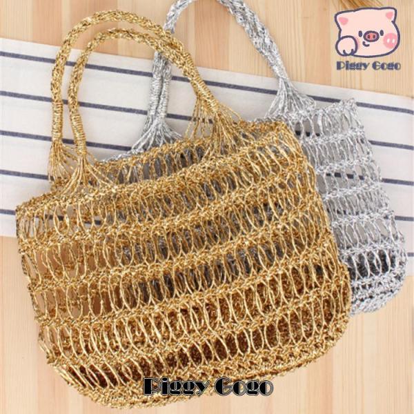 かごバッグ レディース トートバッグ 麦わらバッグ ピクニック 海