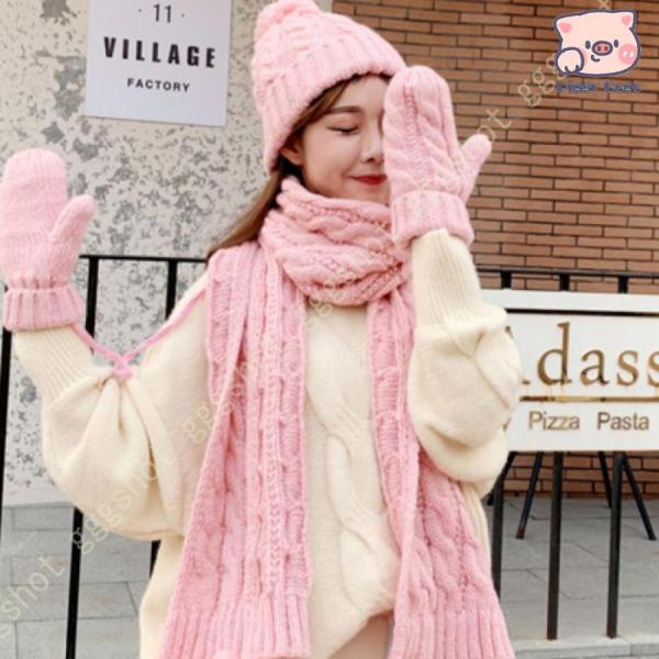 ニット帽子 マフラー 手袋 レディース 3点セット 冬アイテム