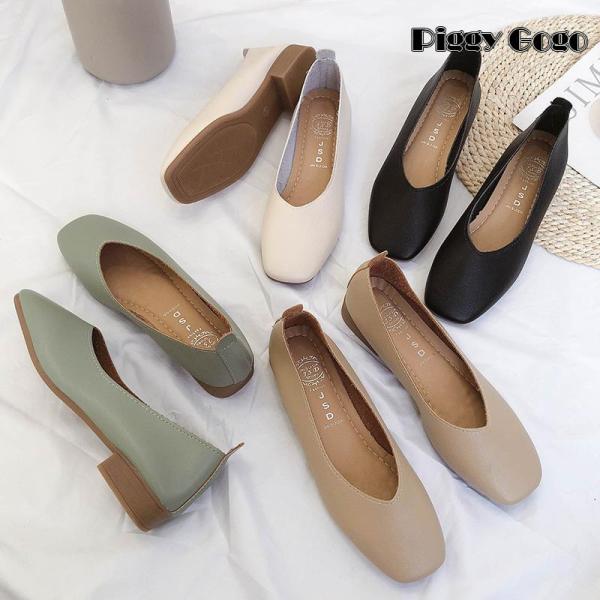 ぺたんこ スクエアトゥ パンプス 痛くない 歩きやすい 走れる 楽