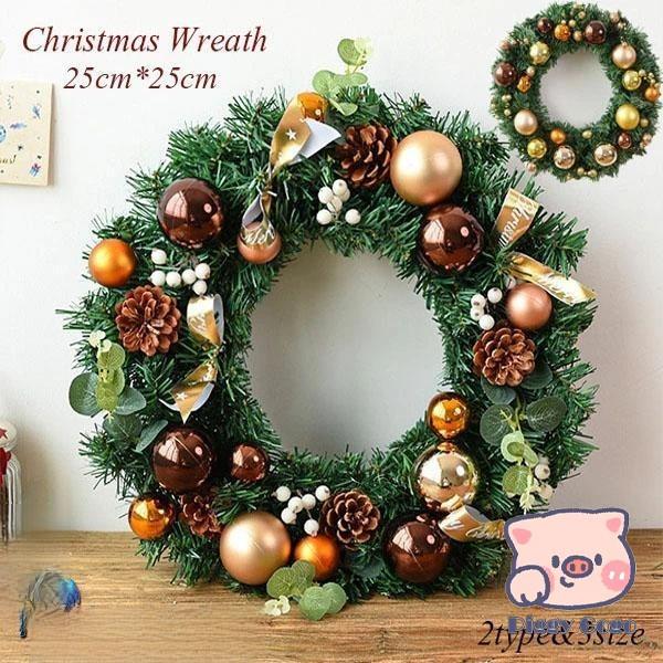 クリスマスリース 25*25cm 壁掛け 北欧 玄関 ナチュラル クリスマスリース 25*25cm 壁掛け 北欧 玄関 ナチュラル