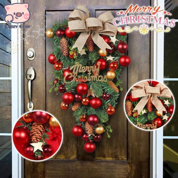 クリスマスリース クリスマス飾り付け 玄関ドア 花 フラワーリース