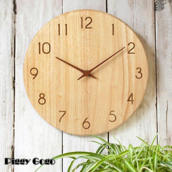 掛け時計 壁掛け時計 木製時計 時計 ナチュラル シンプル 北欧