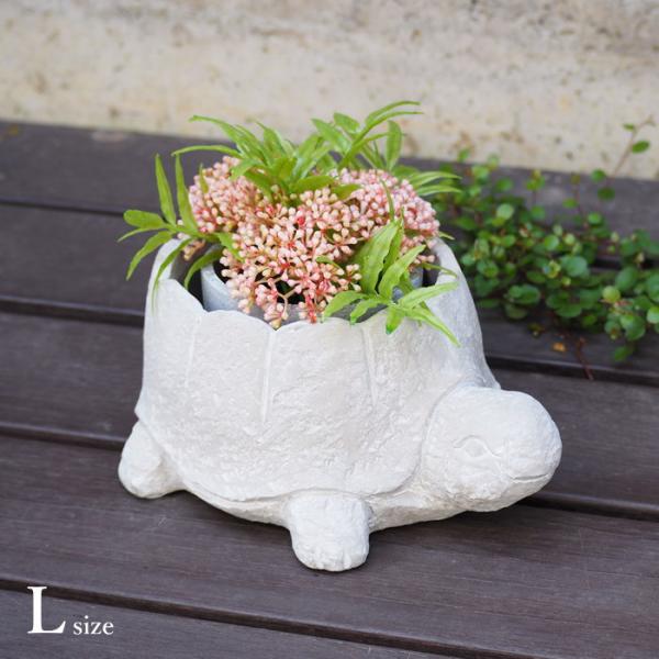 植木鉢 おしゃれ プランター ポット 屋外 ミニ アンティーク 動物 植物 セメント 亀