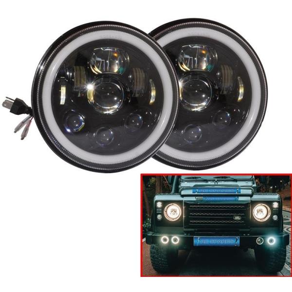 【未使用】ランドローバー ディフェンダー ヘリテージ ライト ベゼル 左右セット ランドローバー ディフェンダー用 7インチ LED ヘッドライト ハロー