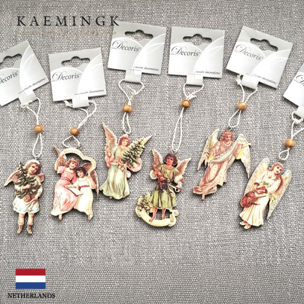 クリスマスツリー 飾り オーナメント 北欧 KAEMINGK カイミング エンジェルプライウッド 6個セット