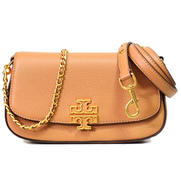 トリーバーチ バッグ TORY BURCH ぺブルレザー ブリテン コンバーチブル 2way フラップ チェーン ショルダー 斜めがけ クロスボディ バッグ ティラミス 138772 TORY BURCH（トリーバーチ） バッグ ぺブルレザー ブリテン