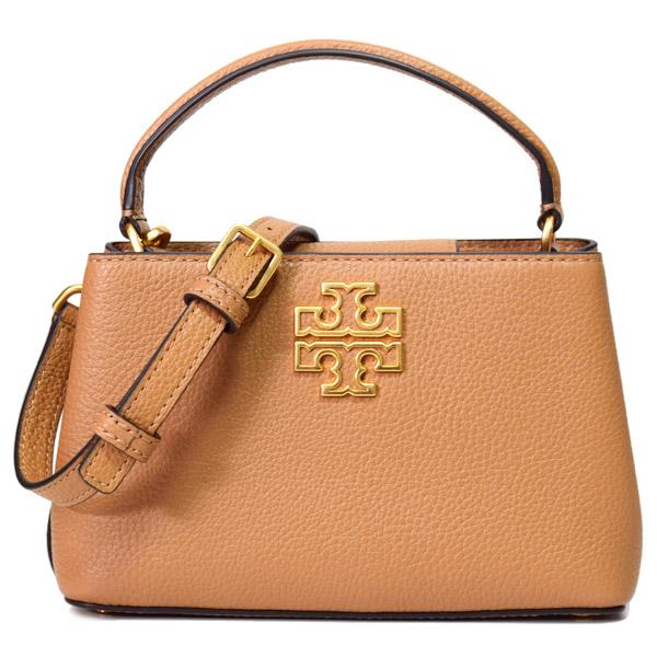 トリーバーチ バッグ TORY BURCH レザー ブリテン マイクロ サッチェル ロゴ トート 2way クロスボディ 斜め掛け ショルダー  ハンドバッグ ムース 139091