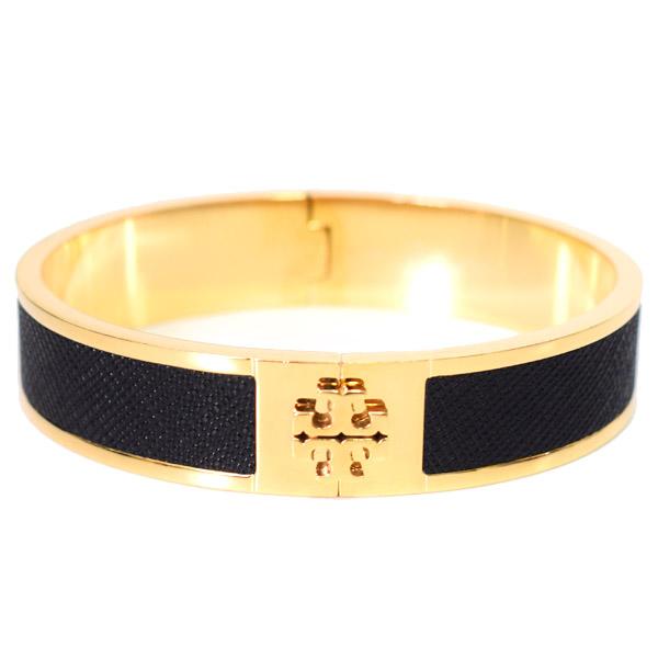 TORY BURCH（トリーバーチ） バングル メタル レザー インレイ カフ 