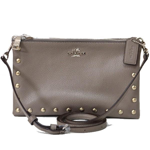 早い者勝ち！コーチ ラッカー リベットクロスボディ クラッチ ペブル レザー コーチ バッグ COACH ラッカー スタッズ リベット ペブルド レザー