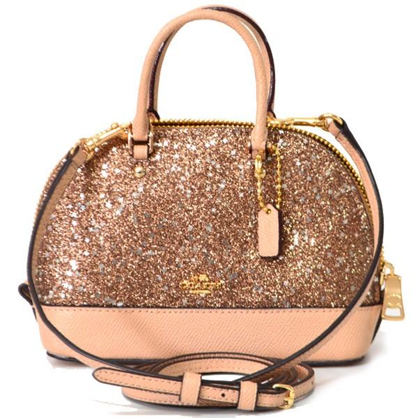 コーチ バッグ COACH ラメスターグリッターレザー ミクロ ミニ ドーム 