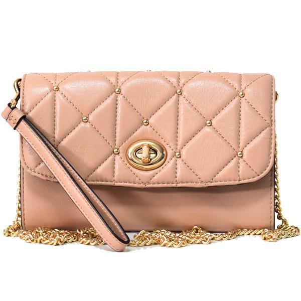COACH（コーチ） バッグ カーフレザー キルティング スタッズ チェーン 