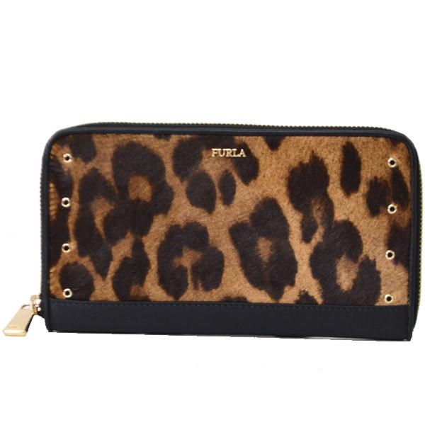 FURLA（フルラ） 財布 ハラコ レザー レオパード ヒョウ柄 長財布 