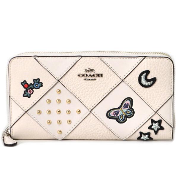 COACH（コーチ） 長財布 レザー パッチワーク ワッペン アコーディオン 