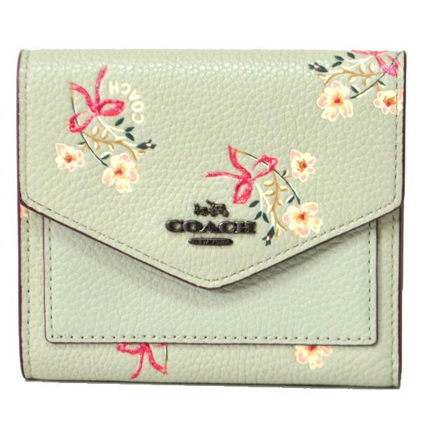 COACH（コーチ） 財布 ウィズ フローラル 花柄 ボウ プリント レザー