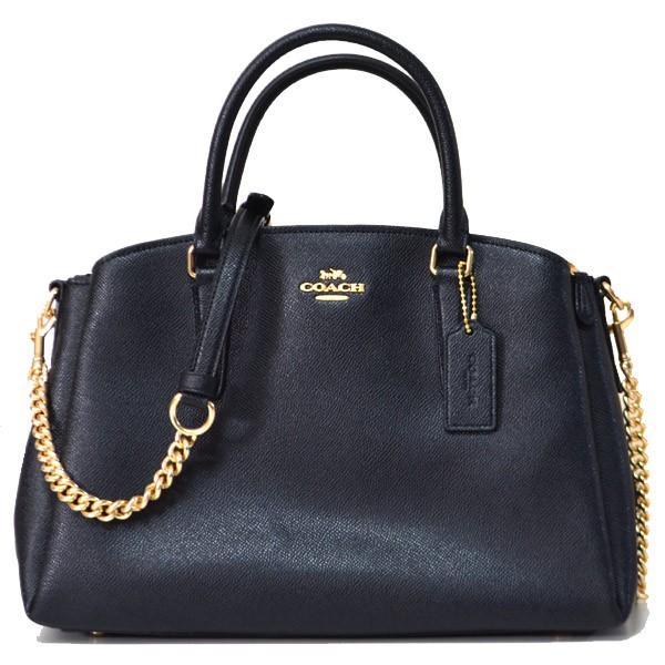 Coach 2way ハンドバッグ ブラック　コーチ COACH（コーチ） バッグ クロスグレイン レザー 2WAY チェーン