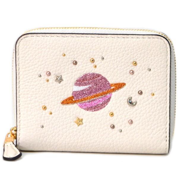 COACH（コーチ） 財布 土星 モチーフ ラメグリッター レザー スタッズ