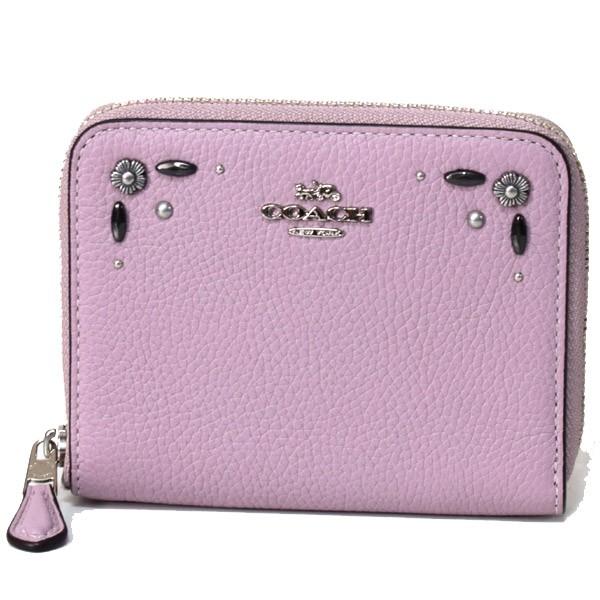 コーチトピア パープル レザー 財布 Cロゴ coach COACH コーチ 財布 ペブルドレザー 花柄 フラワー フローラル