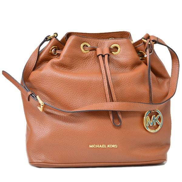 【人気】MICHAEL KORS マイケルコース ショルダーバッグ レザー 巾着 美品】マイケルコース 巾着型ショルダーバッグ MK柄 PVC レザー