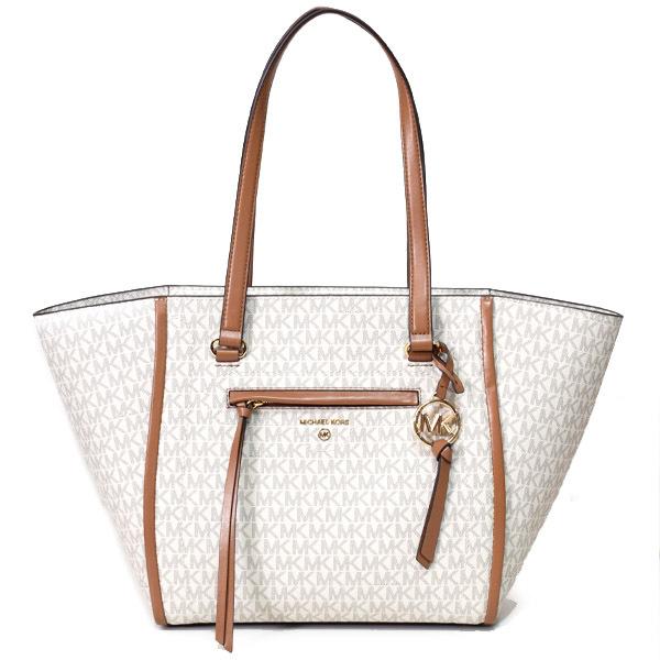 マイケルコース バッグ MICHAEL KORS レザー カリーヌ ロゴ ミディアム トート ハンドバッグ バニラ 30S1GCCT3B MICHAEL KORS（マイケルコース） バッグ レザー カリーヌ ロゴ