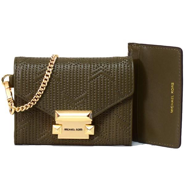 MICHAEL KORS マイケルコース 財布 レザー スタッズ スモール チェーン 