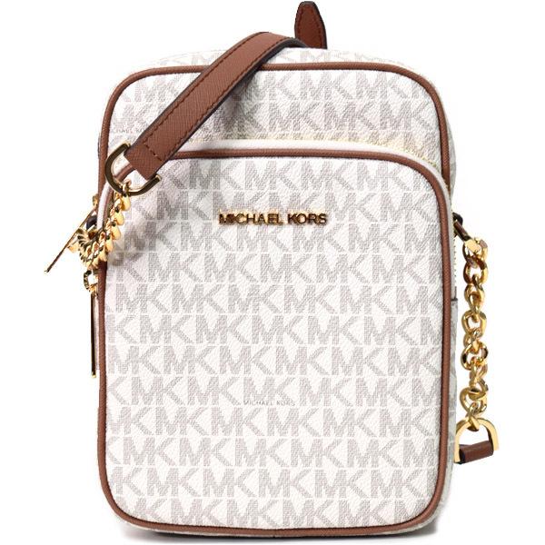 マイケルコース バッグ MICHAEL KORS PVC レザー ジェット セット トラベル モノグラム ロゴ クロスボディ 斜めがけ ショルダーバッグ カメラバッグ メッセンジャーバッグ ブラウン 35F1GTVC2B MICHAEL KORS（マイケルコース） バッグ MICHAEL KORS PVC レザー