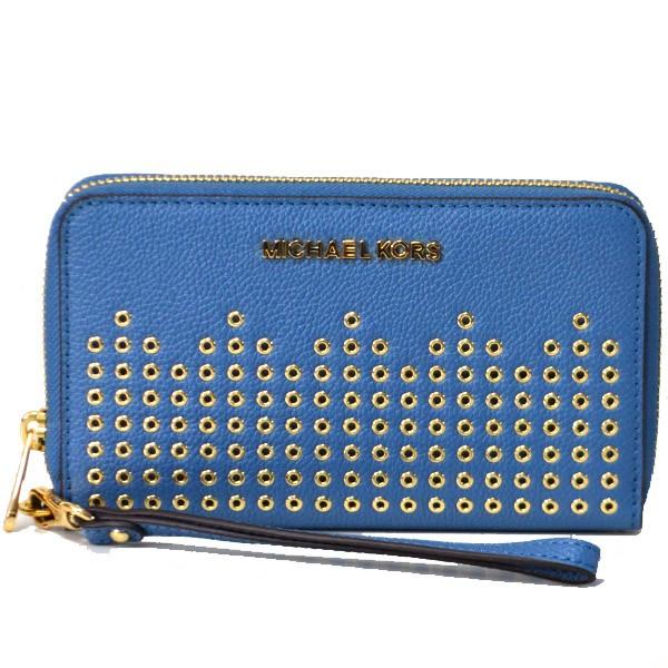 マイケルコース 財布 MK MICHAEL KORS レザー ジップ アラウンド リストレット 長財布 デニム 35F8GYEE3L MICHAEL KORS（マイケルコース） 財布 MK MICHAEL KORS レザー ジップ