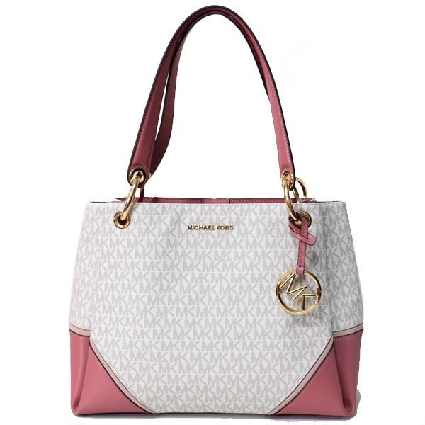 ボ*ノ様 (美品)MICHAEL KORS ライトピンク トートバッグ MICHAEL KORS（マイケルコース） バッグ コーティングキャンバス