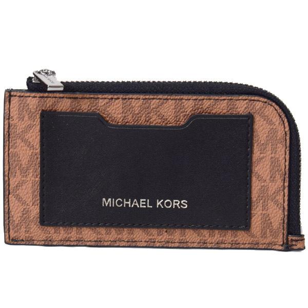 マイケルコース ケース MICHAEL KORS PVCコーティングキャンバス レザー モノグラム ギフティング ロゴ L字 ジップ カードケース ケース ウォレット ライトブラウン 36S0LGFE6B MICHAEL KORS（マイケルコース） コインケース MICHAEL KORS PVC