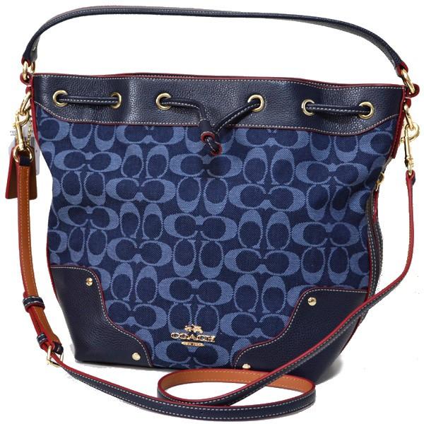 COACH（コーチ） バッグ シグネチャー 巾着 斜めがけ ラージ クロス