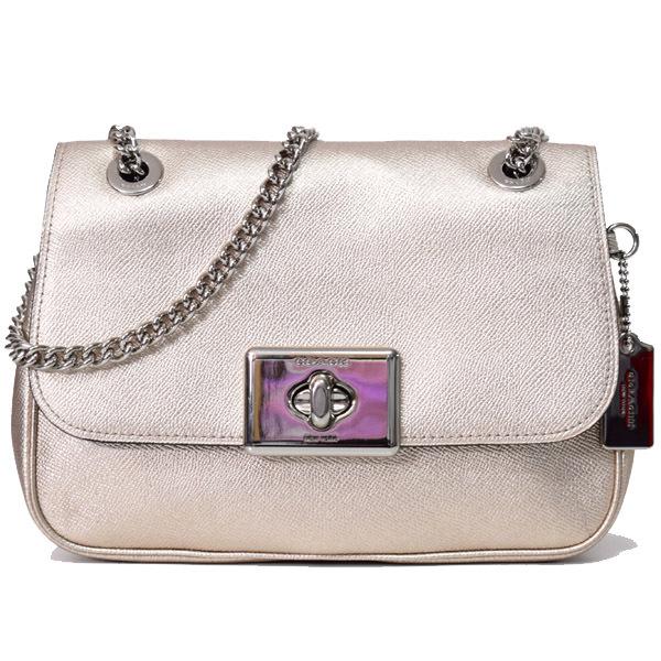 COACH コーチ バッグ メタリッククロスグレインレザー