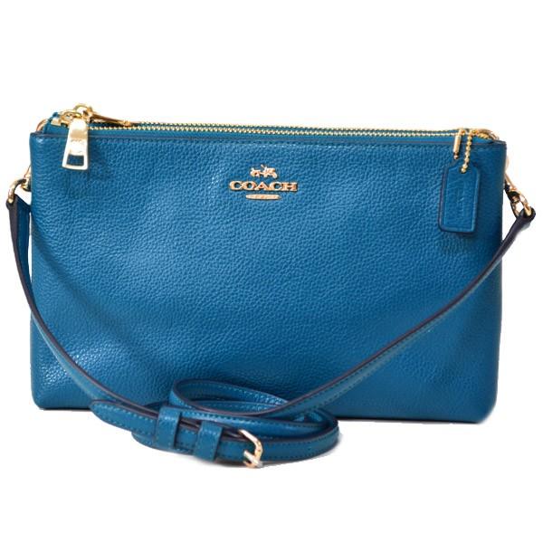 コーチ バッグ COACH ペブルド レザー ダブル ジップ クロス