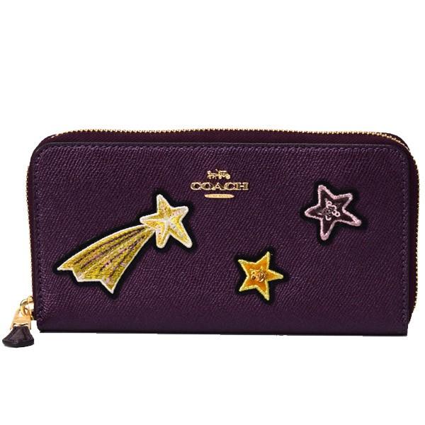 COACH（コーチ） 長財布 レザー 星 スター 流れ星 アップリケ 