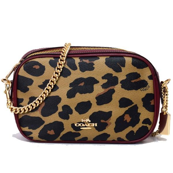 コーチ バッグ COACH コーティングキャンバス スムースレザー ヒョウ柄 