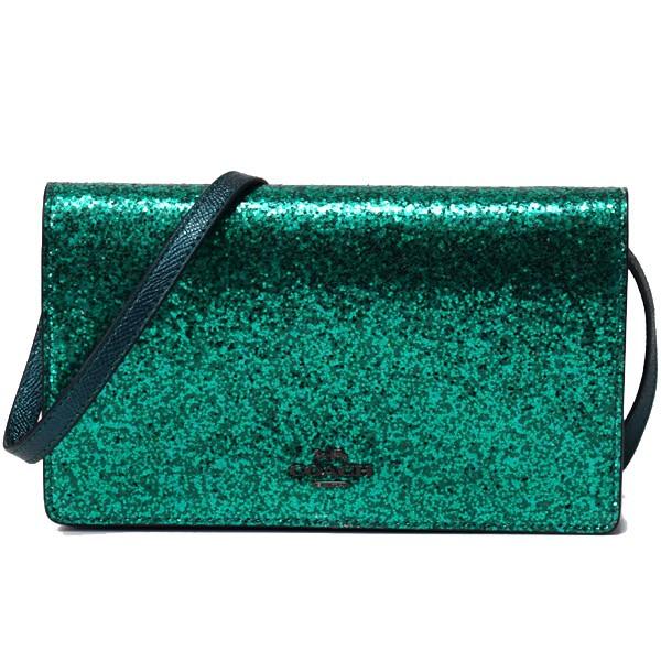 COACH（コーチ） バッグ レザー グリッター ラメ 2way クラッチ クロス