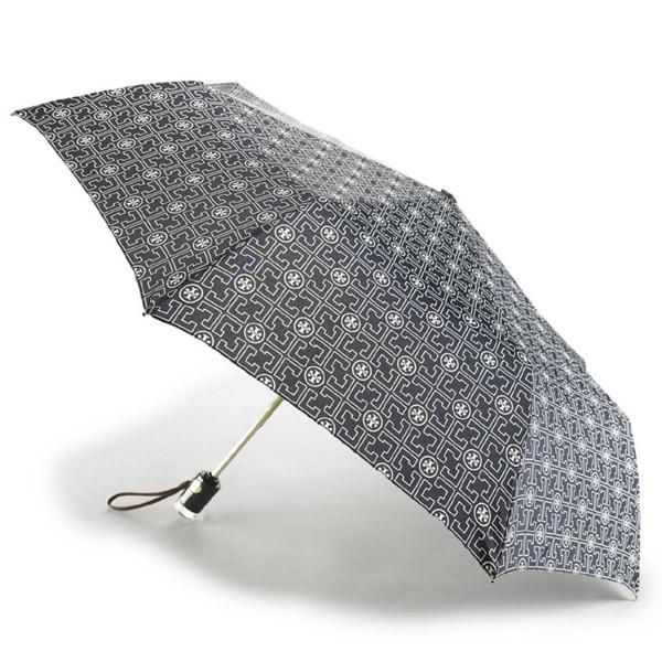 TORY BURCH トリーバーチ 折りたたみ傘 ロゴ アンブレラ ダーク TORY BURCH トリーバーチ 折りたたみ傘 ロゴ アンブレラ ダーク
