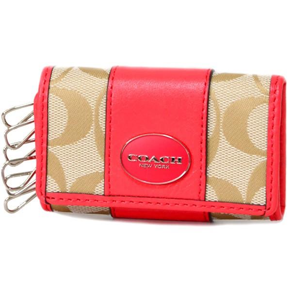 未使用品✨　COACH コーチ　シグネチャー型押しレザー　キーケース COACH コーチ キーケース レガシー シグネチャー ストライプ 6連