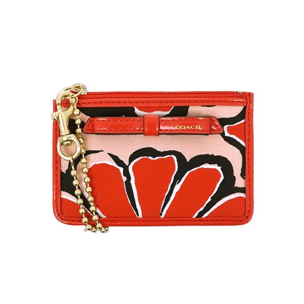 COACH（コーチ） 小銭入れ ポピー フローラル スカーフ IDスキニー