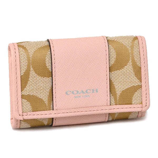 COACH コーチ キーケース シグネチャー ストライプ 6連 ピンク COACH コーチ キーケース シグネチャー ストライプ 6連 ピンク