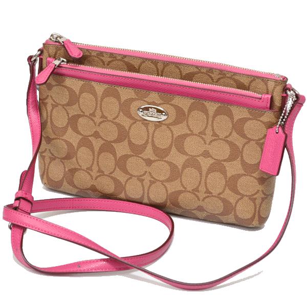 コーチ バッグ COACH ラグジュアリー シグネチャー ポーチ付き ラージ