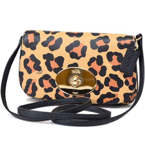 コーチ バッグ COACH オセロット レオパード レザー ミニ ルビー  