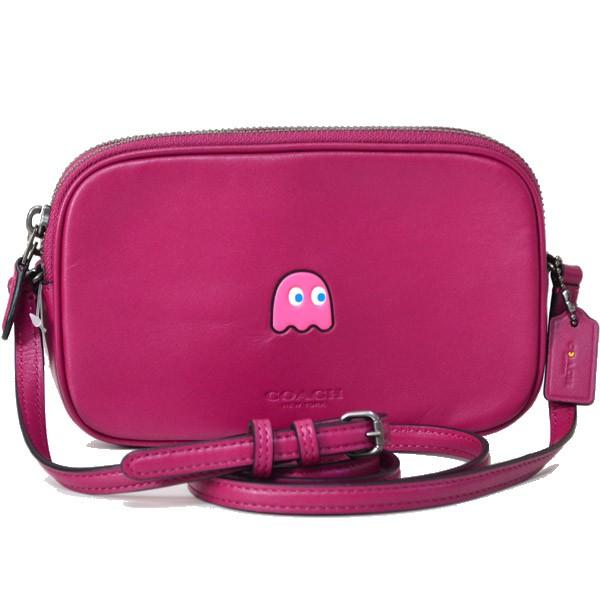 COACH コーチ バッグ パックマン レザー ダブルファスナー 斜め掛け 